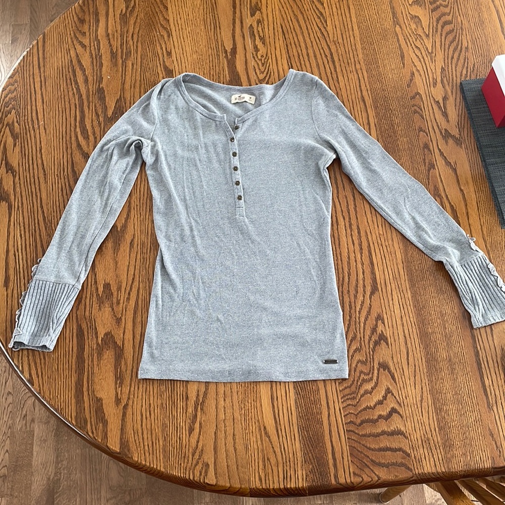 Hollister Size M snug long sleeve with beautiful sleeve detail lightly worn